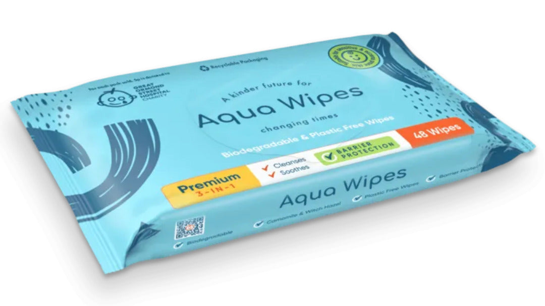 Pack of Aqua Wipes biodegradable baby wipes