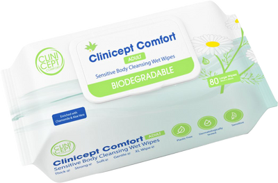 Clinicept Comfort biodegradable adult body wipes