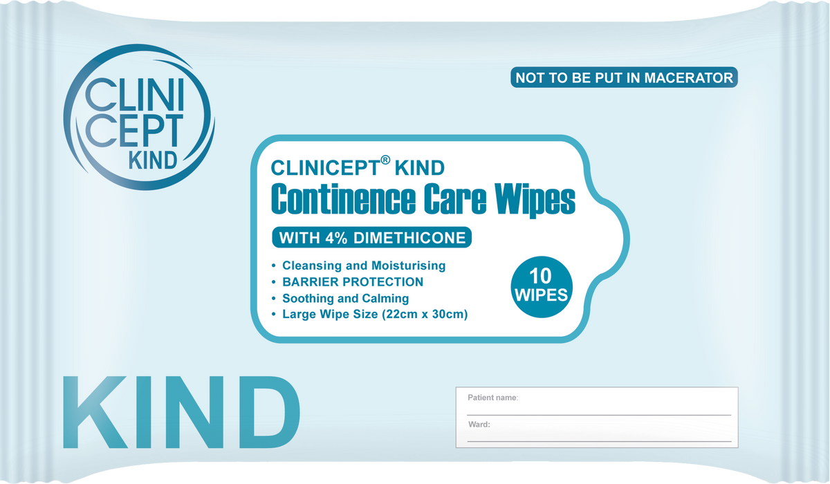 Clinicept 4% dimethicone continence wipes pack